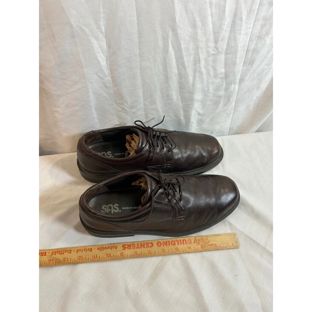 SAS Oxford Shoes 12 N Brown Leather Lace Up Tripad Comfort Mens
